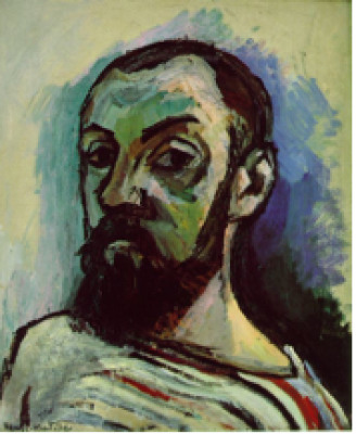 « autoportrait dans un T-shirt rayé », Huile sur toile, 1906, Matisse 