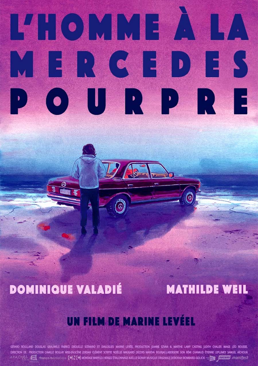 L'HOMME A LA MERCEDES POURPRE  affiche