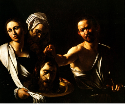 "Salomé reçoit la tête de saint Jean-Baptiste", Huile sur toile, 1607, Le Caravage